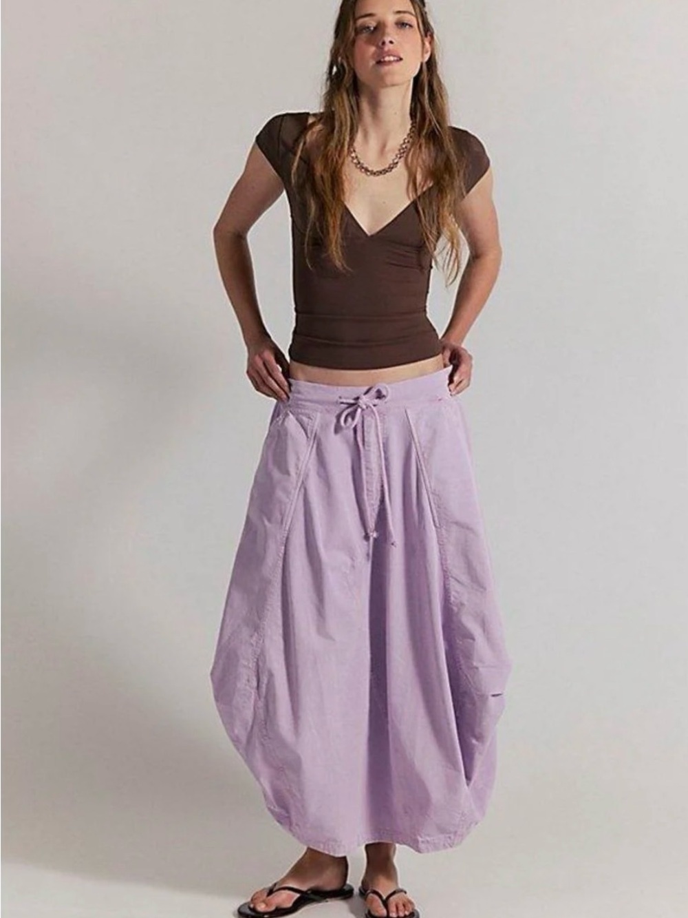 Women's Pink Willow Poplin Maxi Skirt Lavender NWT